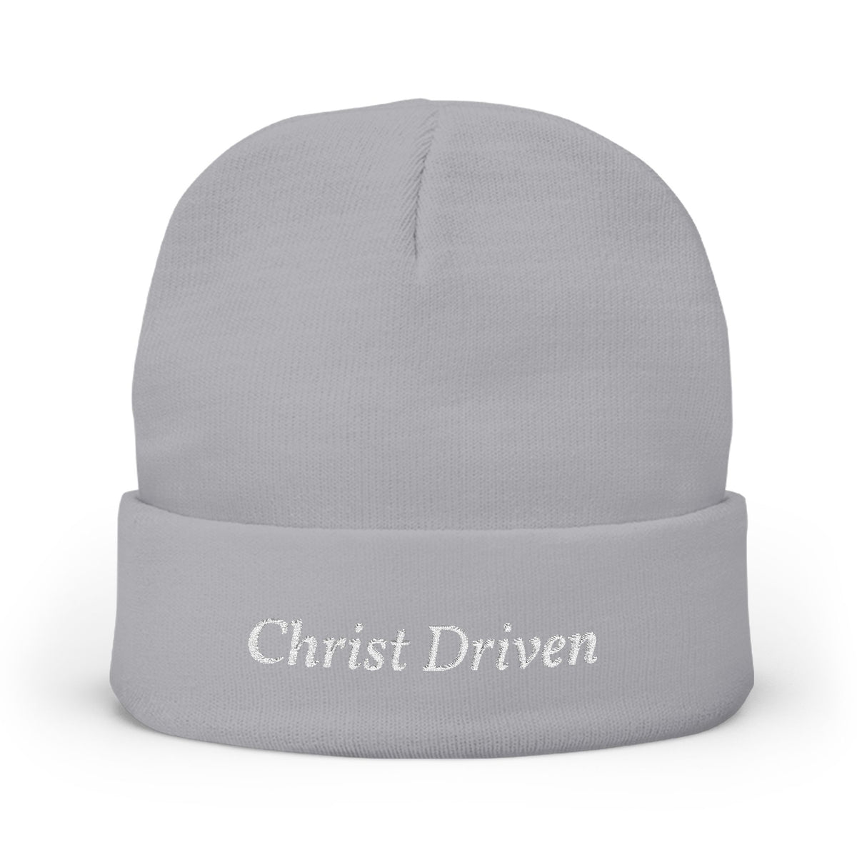 Embroidered 'Christ Driven' Knit Beanie – Christian Faith Winter Hat