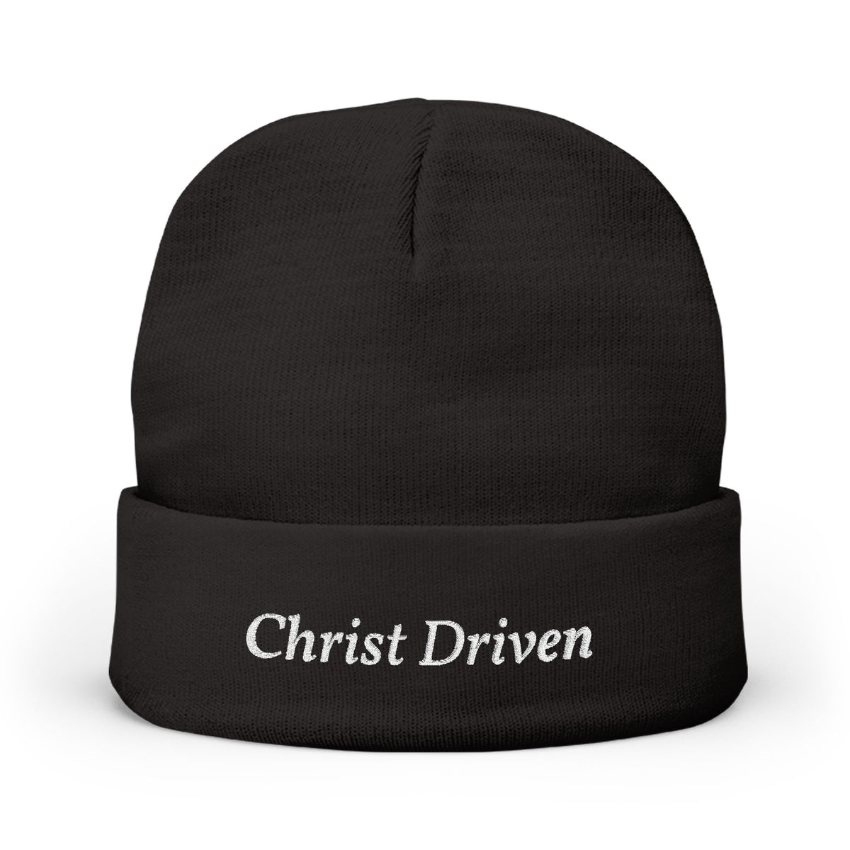 Embroidered 'Christ Driven' Knit Beanie – Christian Faith Winter Hat