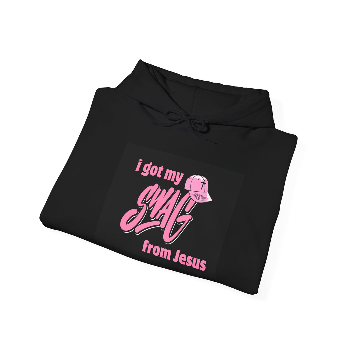 Christian Hoodie — "I Got My Swag From Jesus" Pink Graphic Hooded Sweatshirt