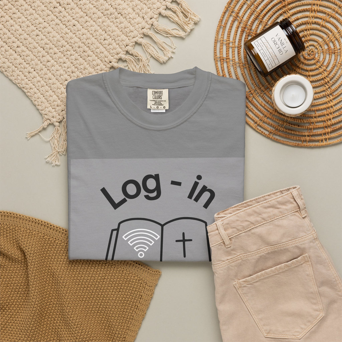 Christian T-Shirt — "Log-in: Jesus Wants to Connect With You" Inspirational Faith Tee