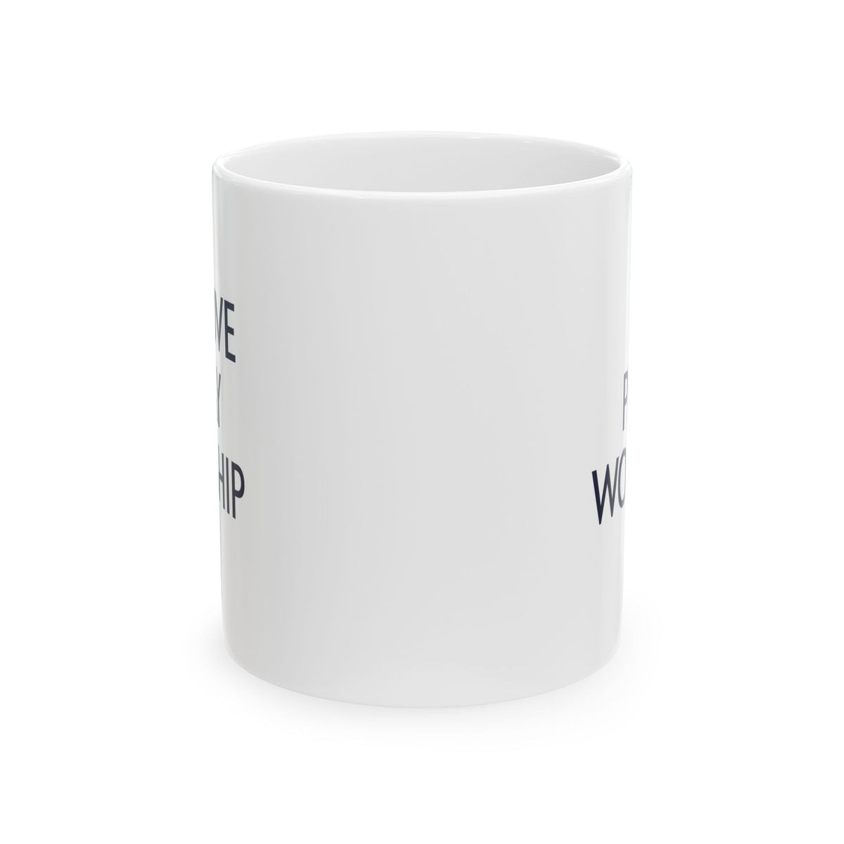 Love Pray Worship Ceramic Mug — Inspirational Faith Coffee Cup (11oz, 15oz)
