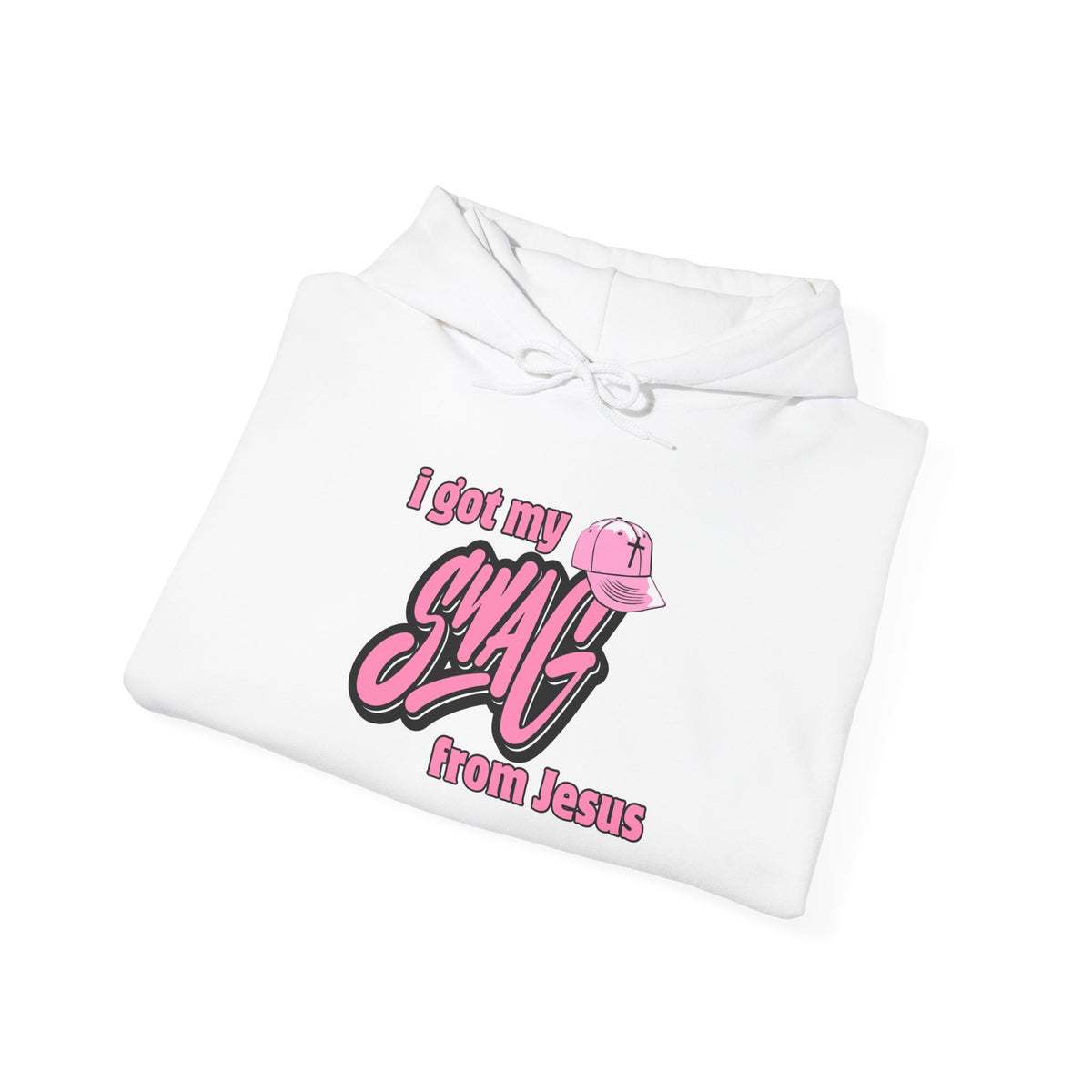 Christian Hoodie — "I Got My Swag From Jesus" Pink Graphic Hooded Sweatshirt