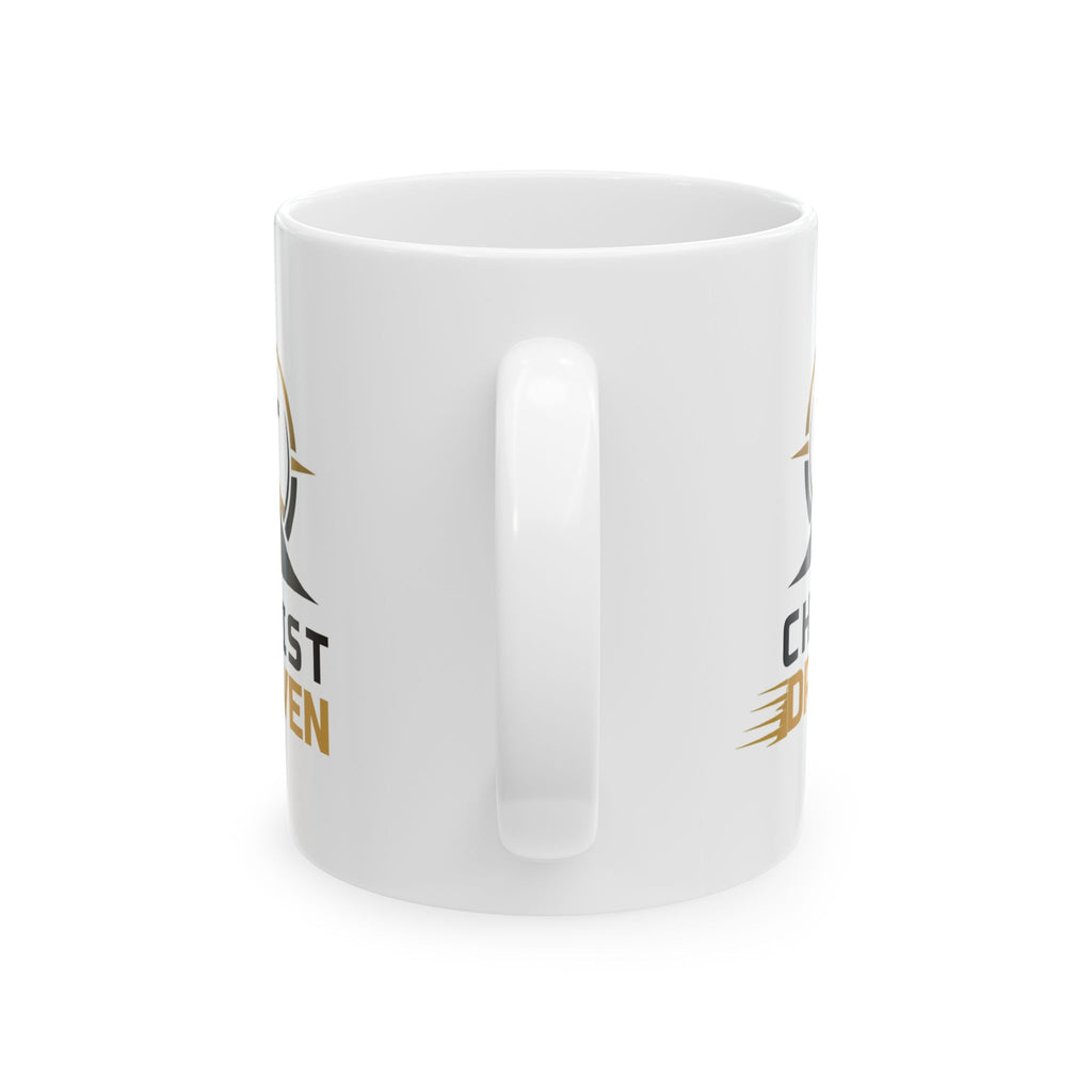 Christ Driven Coffee Mug — Christian Faith Cross Road Logo (11oz & 15oz)