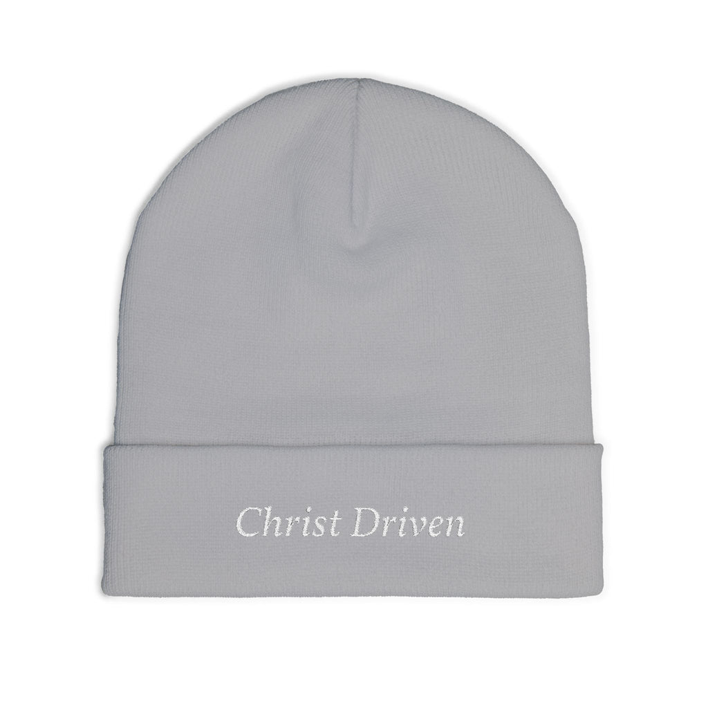 Embroidered 'Christ Driven' Knit Beanie – Christian Faith Winter Hat