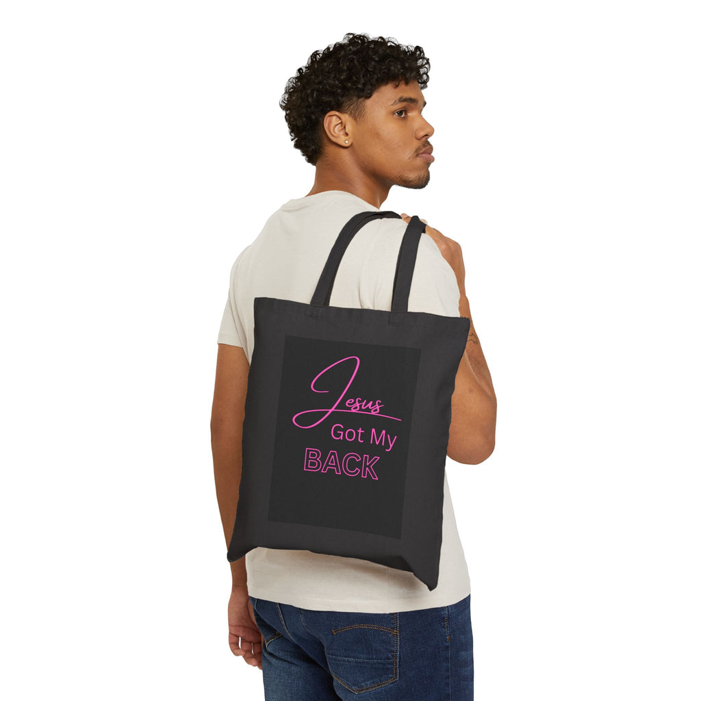 Canvas Tote Bag — “I Got My Swag From Jesus” Pink Faith Shopper