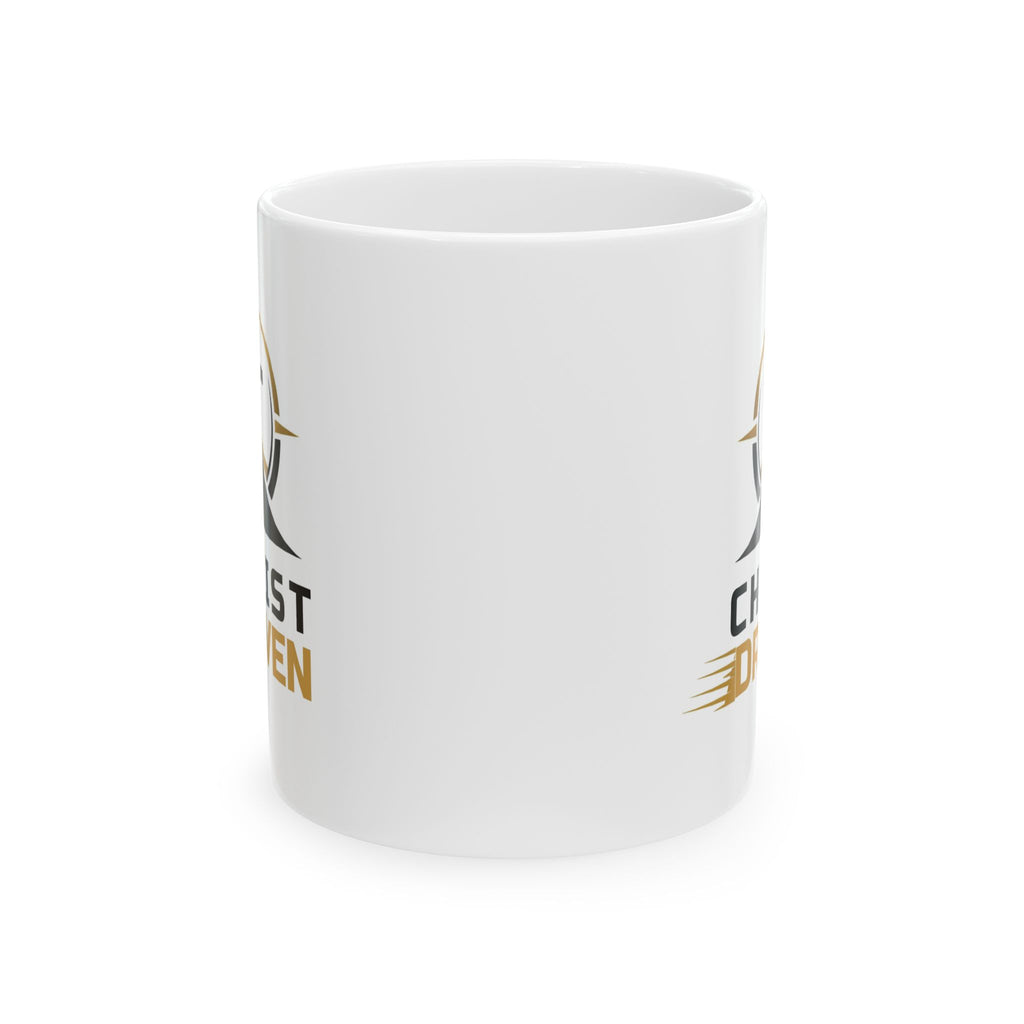 Christ Driven Coffee Mug — Christian Faith Cross Road Logo (11oz & 15oz)