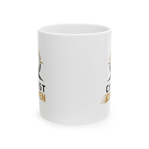 Christ Driven Coffee Mug — Christian Faith Cross Road Logo (11oz & 15oz)