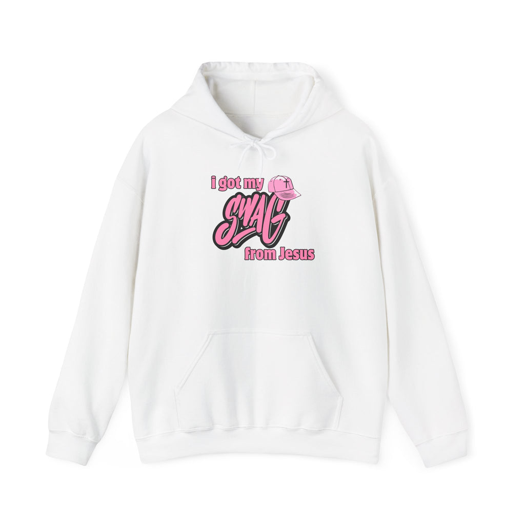 Christian Hoodie — "I Got My Swag From Jesus" Pink Graphic Hooded Sweatshirt