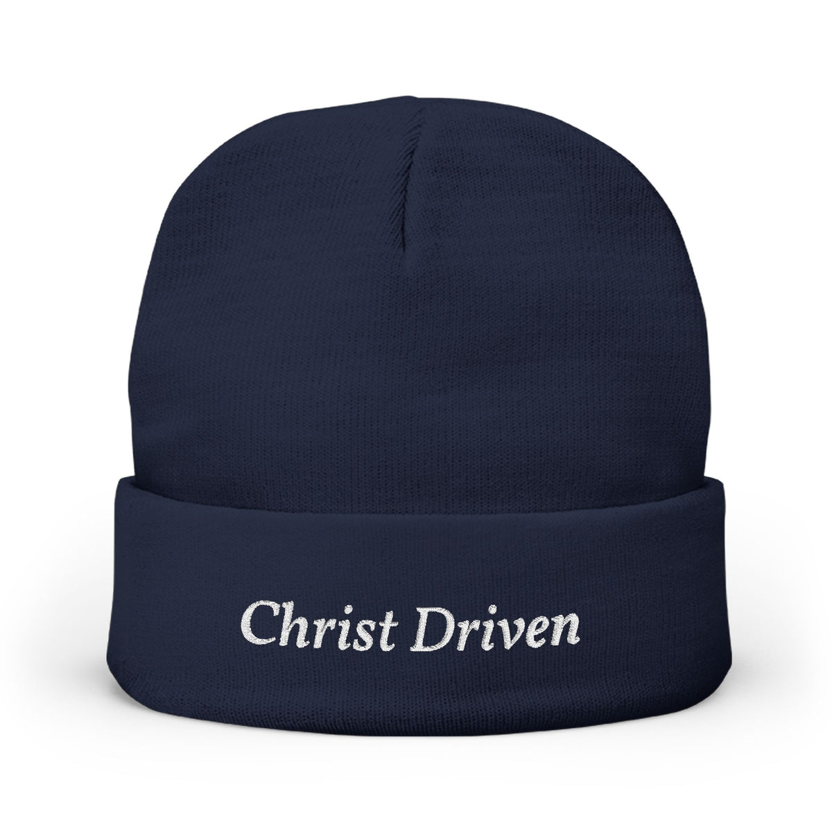 Embroidered 'Christ Driven' Knit Beanie – Christian Faith Winter Hat